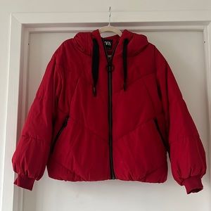 Zara red quilted puffer